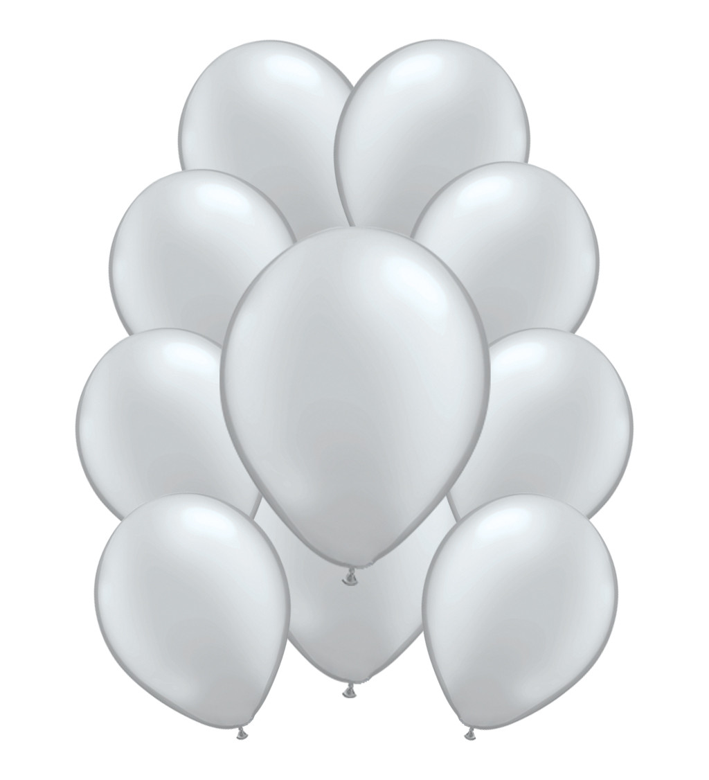 Latexové balónky metalické – stříbrné