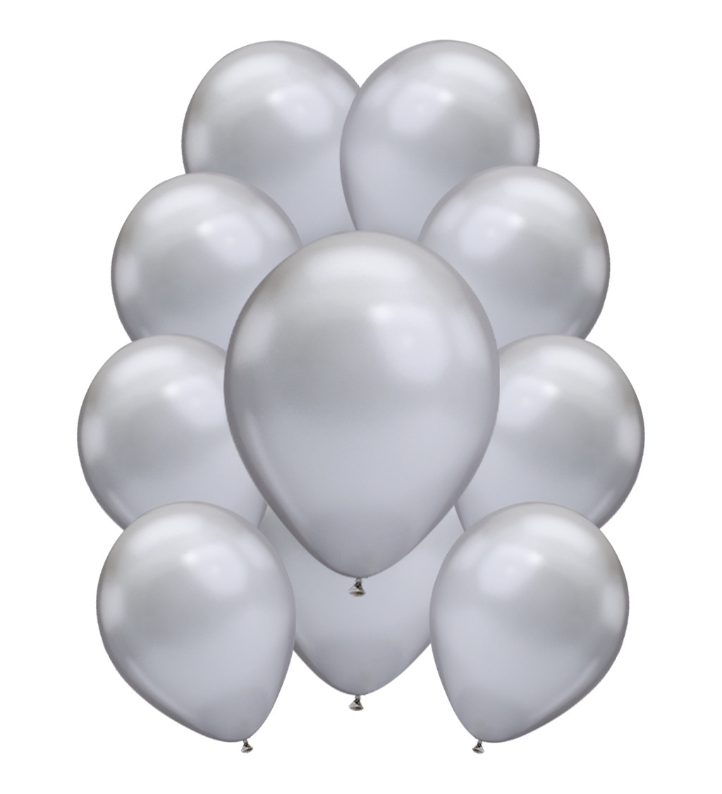 Latexové balónky chromové – stříbrné