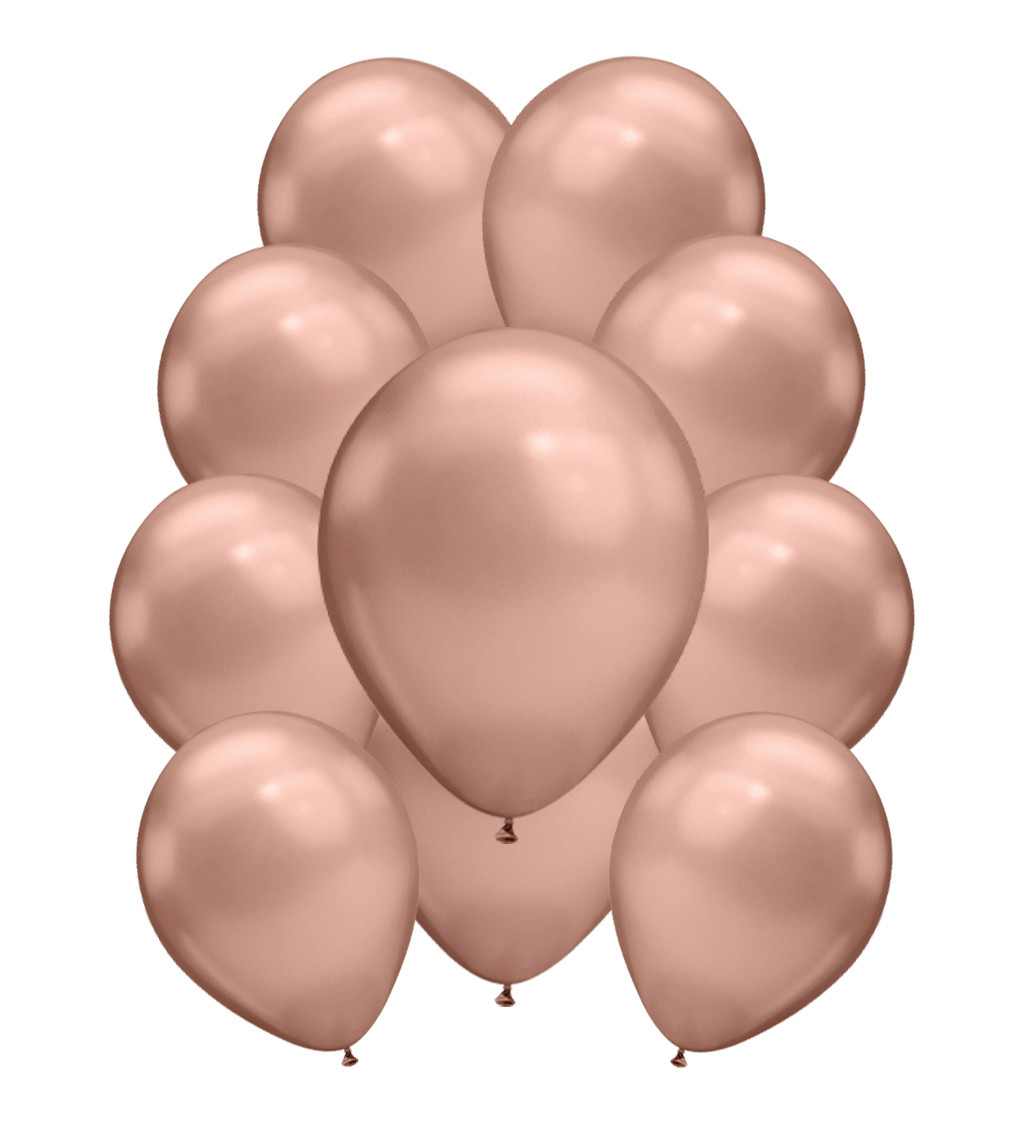 Latexové balónky chromové – rosegold
