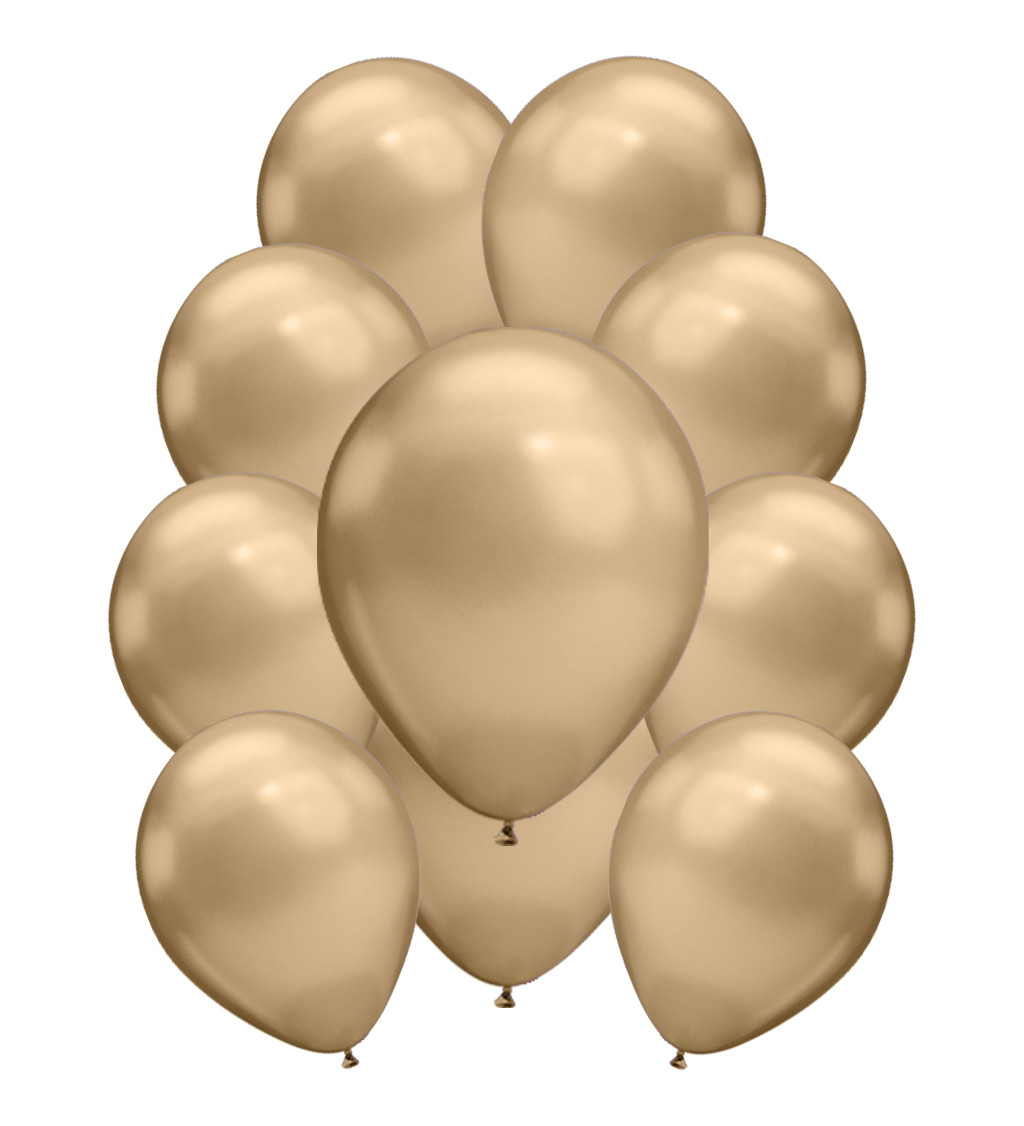 Latexové balónky chromové – zlaté
