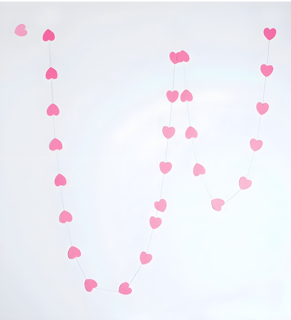 Růžová girlanda se srdíčky