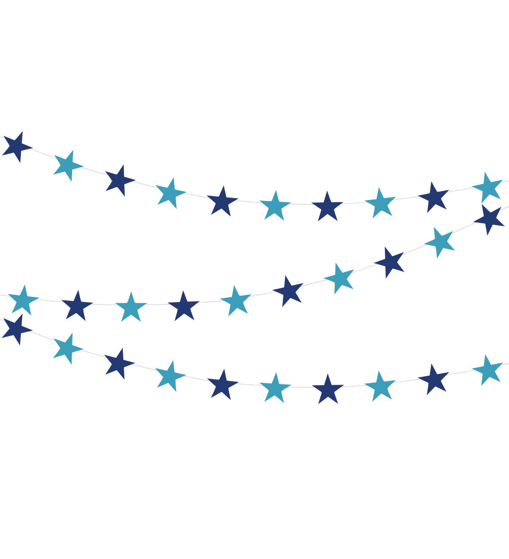 Modrá girlanda s hvězdami