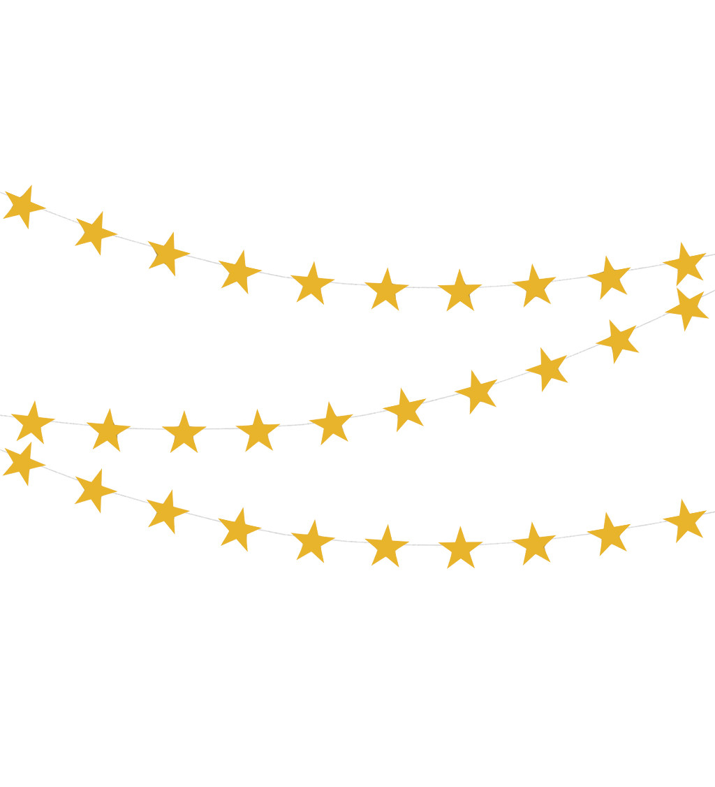 Zlatá girlanda s hvězdami