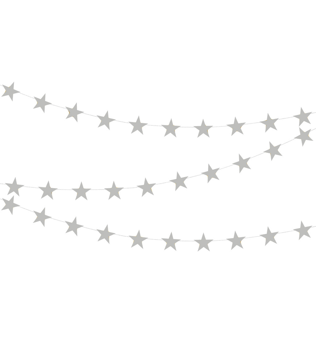 Stříbrná girlanda s hvězdami
