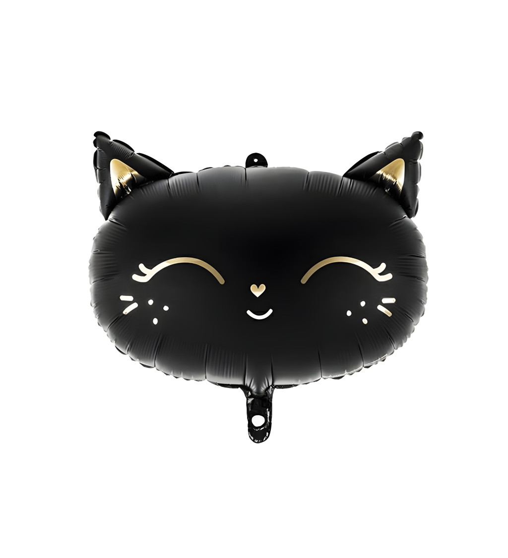 Fóliový balónek – černá kočka 44 × 48 cm