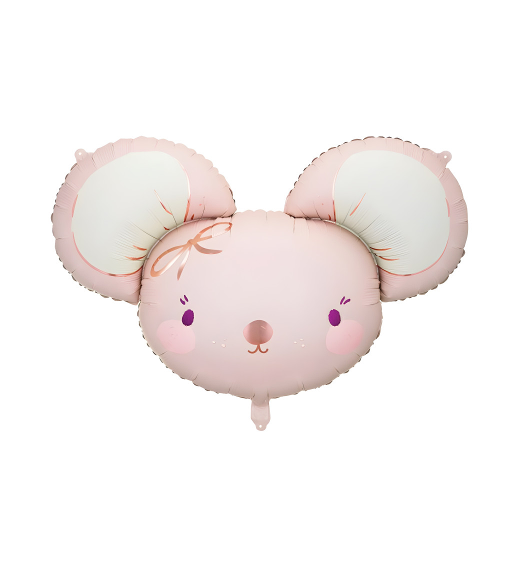 Fóliový balónek – růžová myš 59 × 68 cm