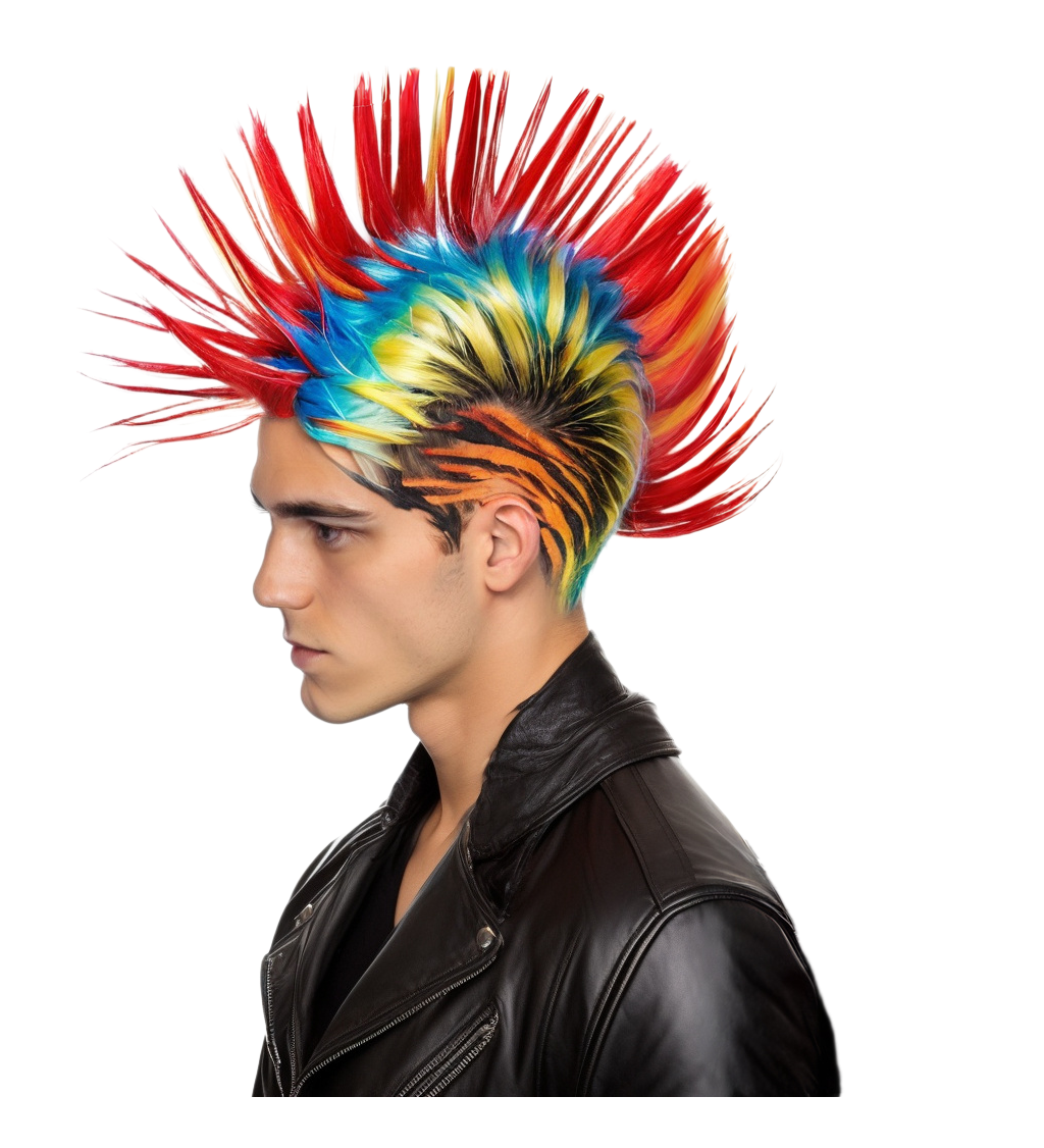 Pánská paruka Punk číro barevná