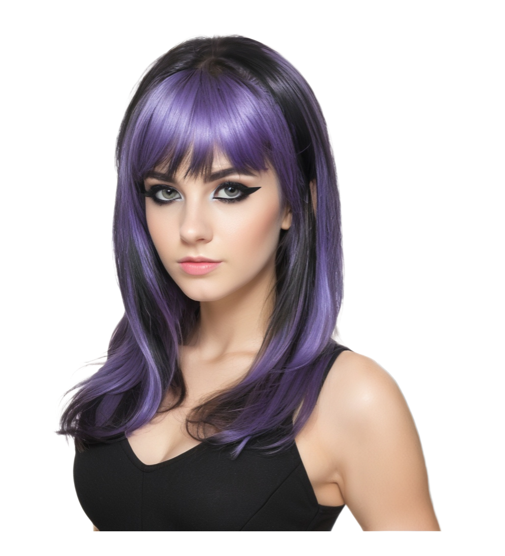 Dámská paruka s fialovým melírem