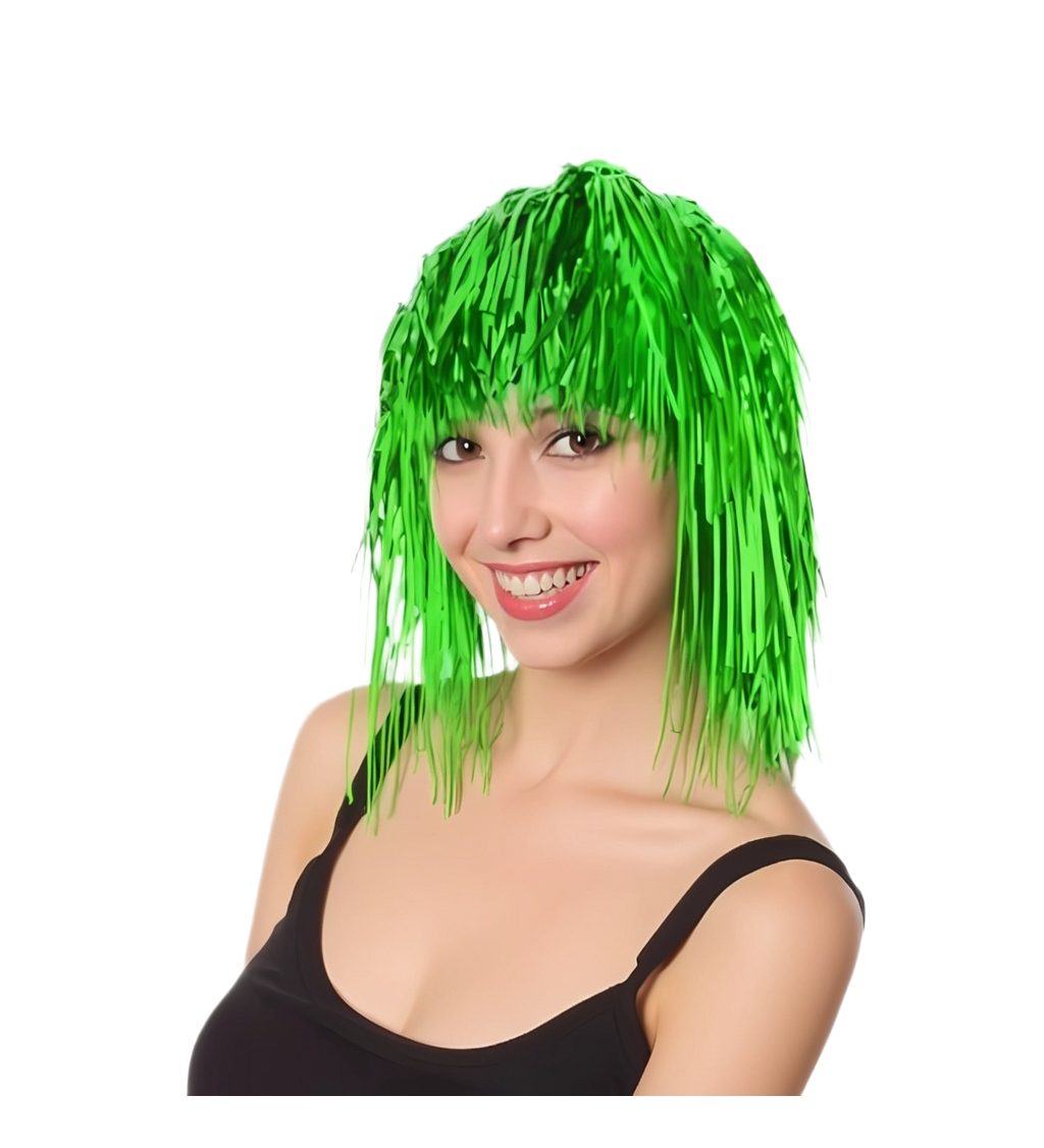 Zelená metalická paruka