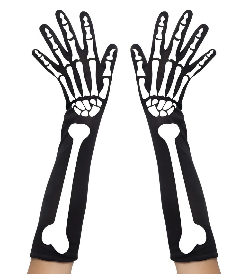 Hororové rukavice s motivem kostlivce