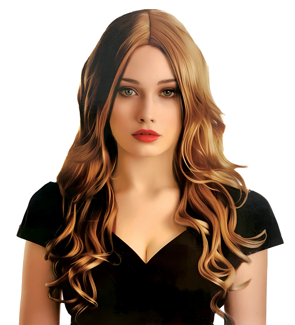 Dámská paruka Hollywood vlnitá světle hnědá