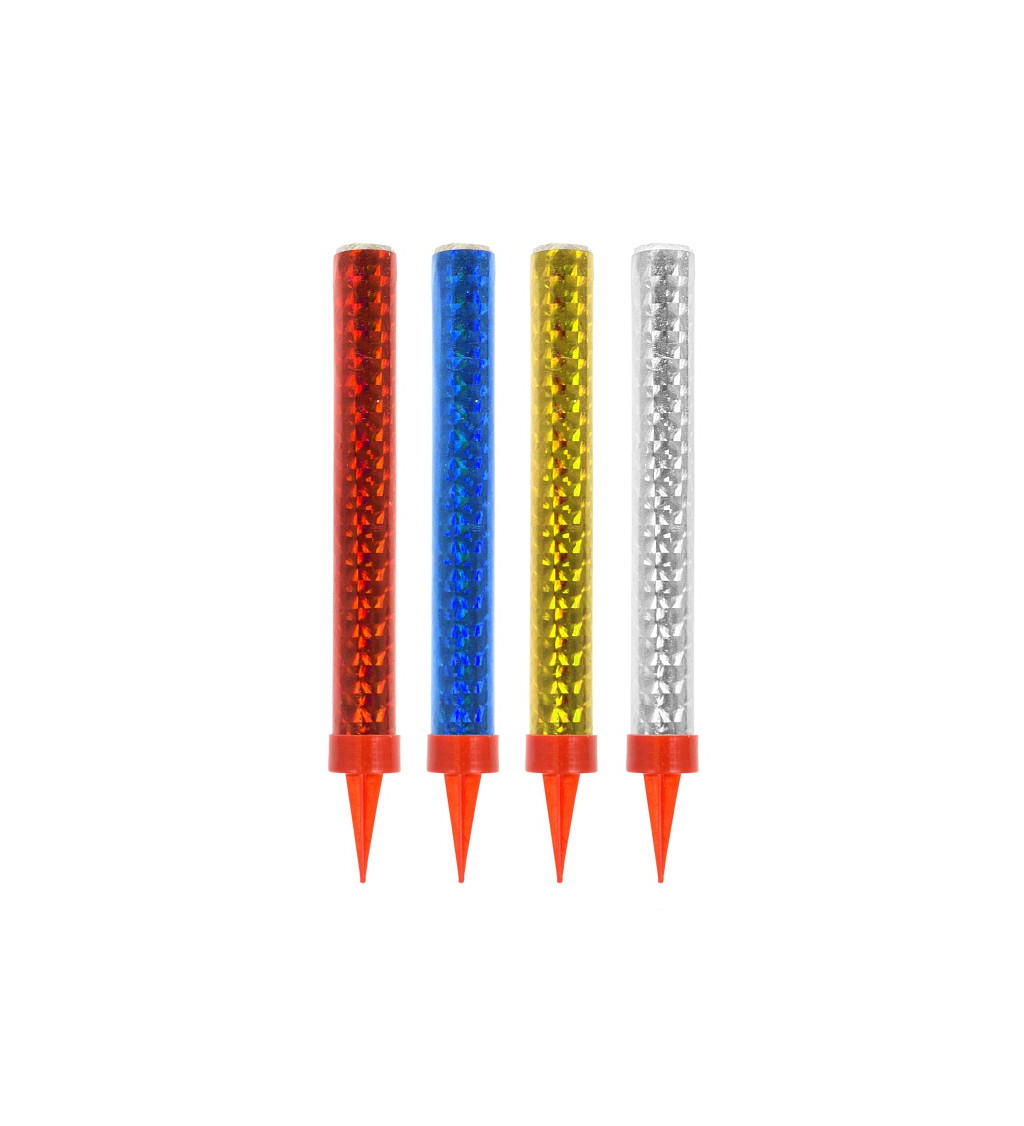 Barevné dortové fontány 12 cm – 4 ks