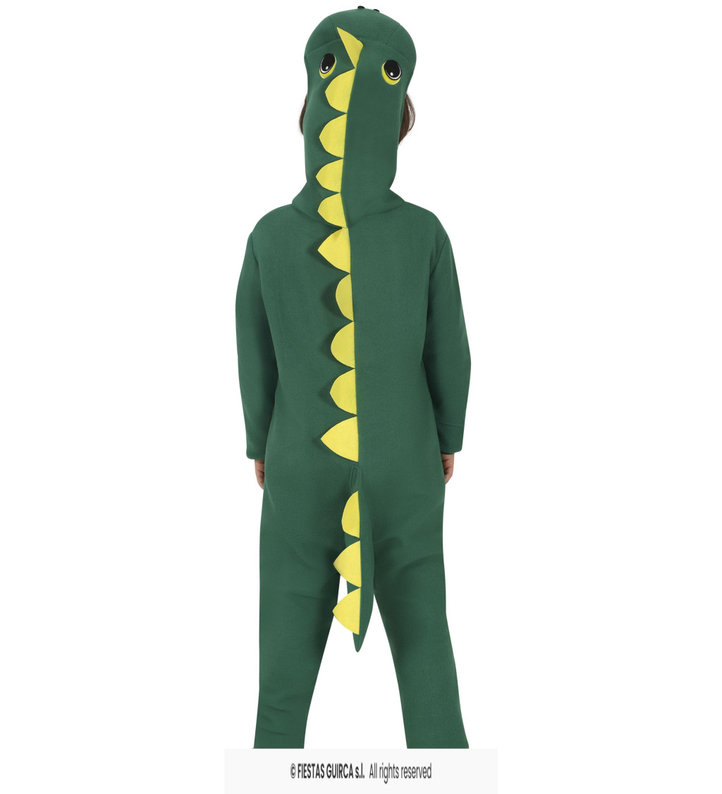 Dětský kostým dinosaurus – overal s kapucí