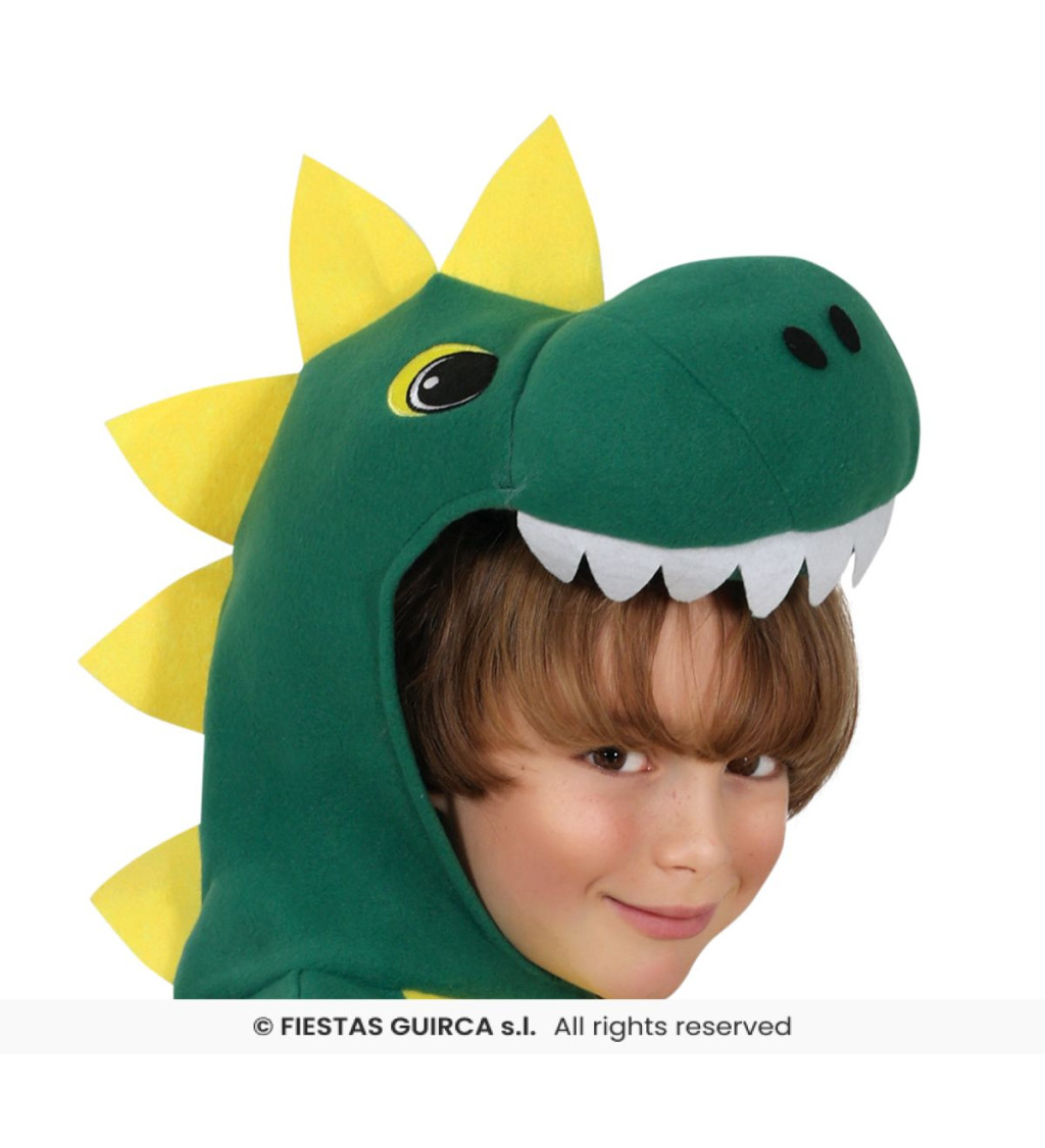 Dětský kostým dinosaurus – overal s kapucí