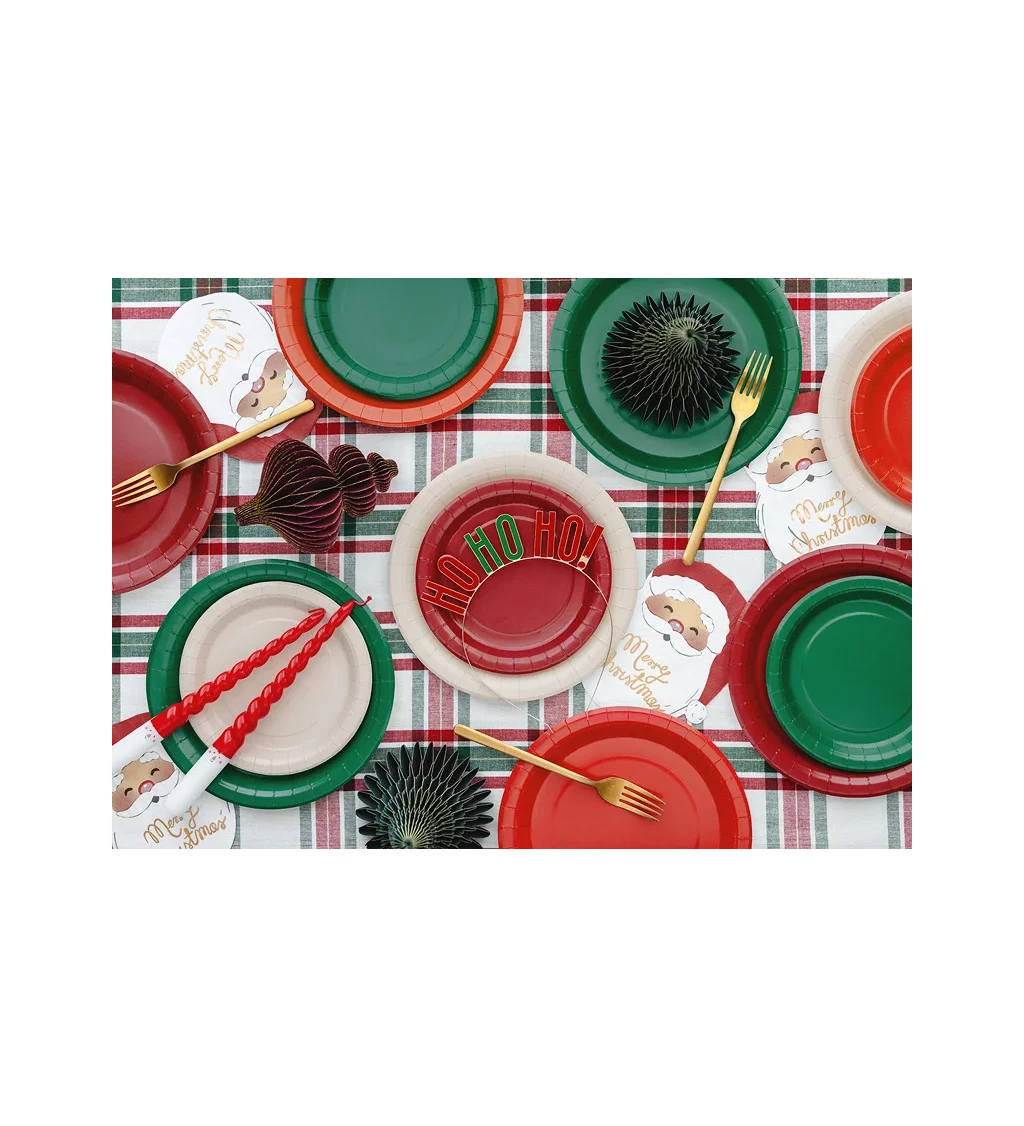 Tmavě zelené talířky 23 cm (6 ks)