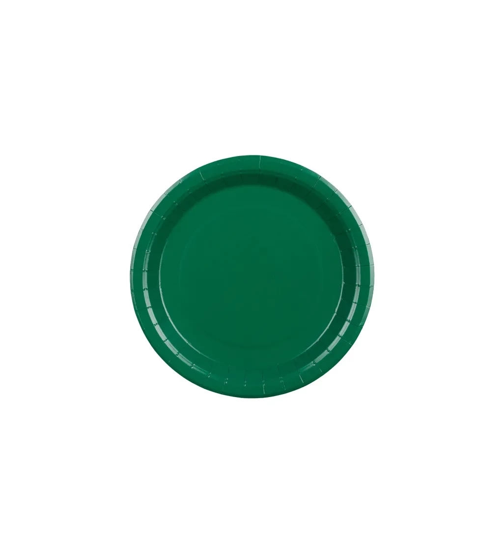 Tmavě zelené talířky 23 cm (6 ks)
