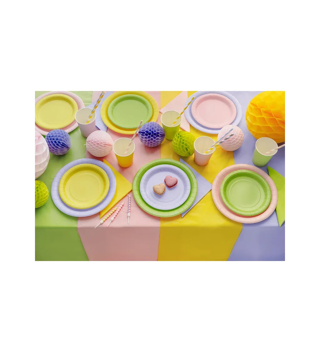 Světle zelené talířky 23 cm (6 ks)