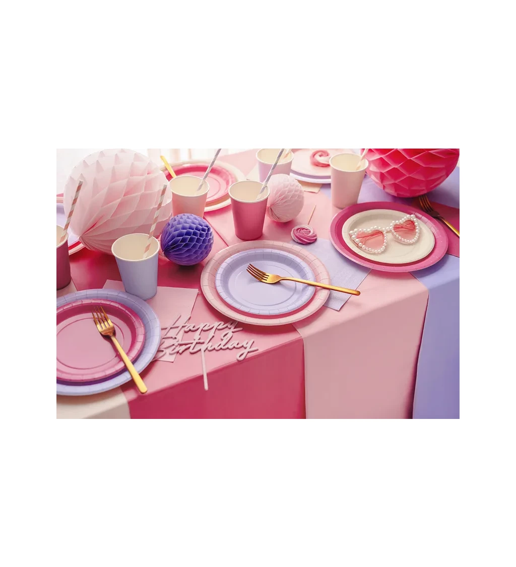 Světle růžové talířky 23 cm (6 ks)