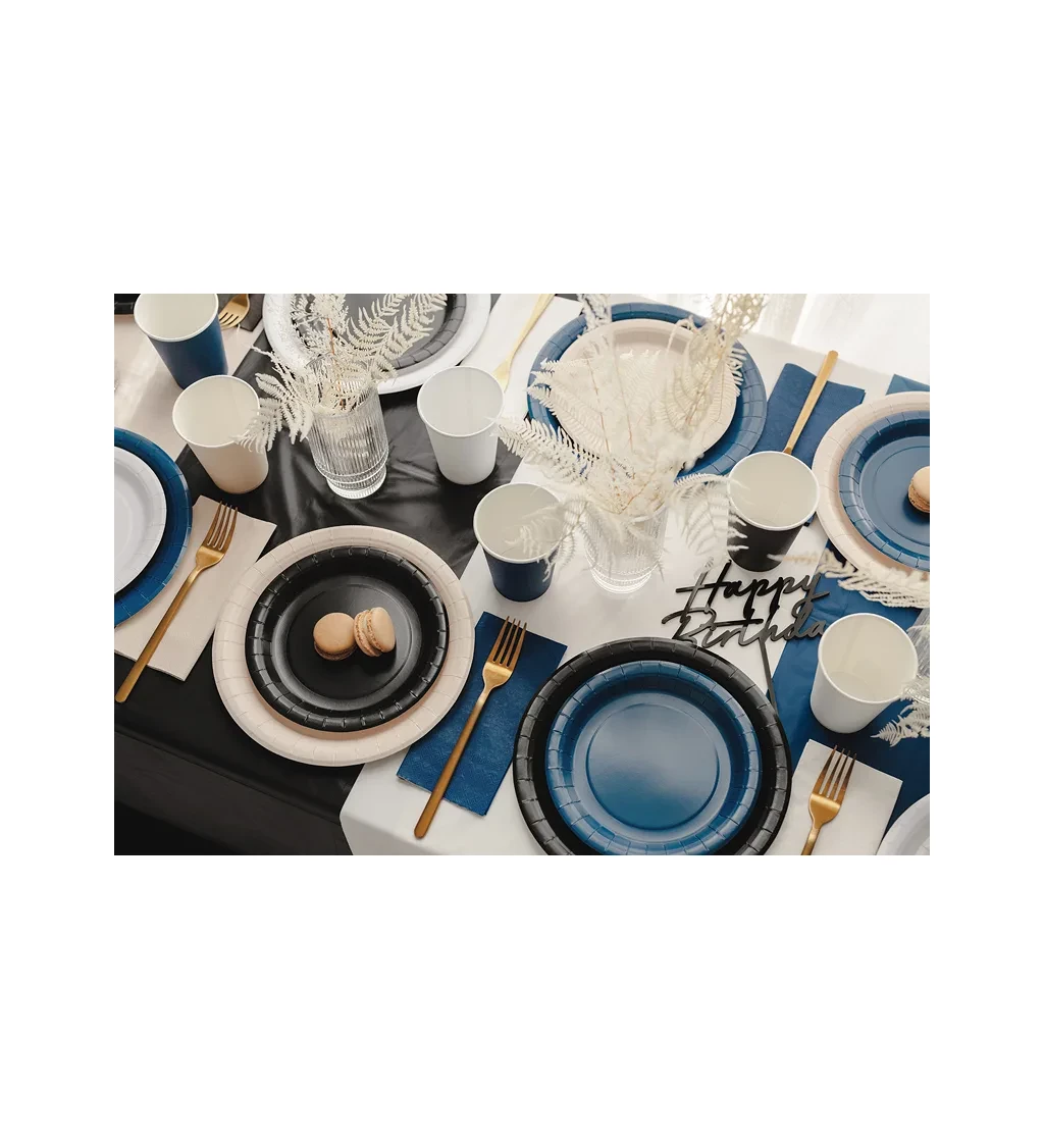 Tmavě modré talířky 23 cm (6 ks)