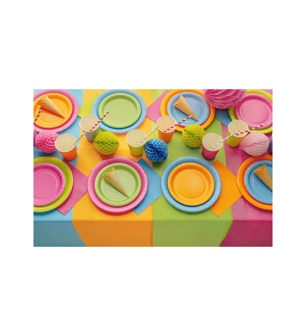 Světle modré talířky 23 cm (6 ks)