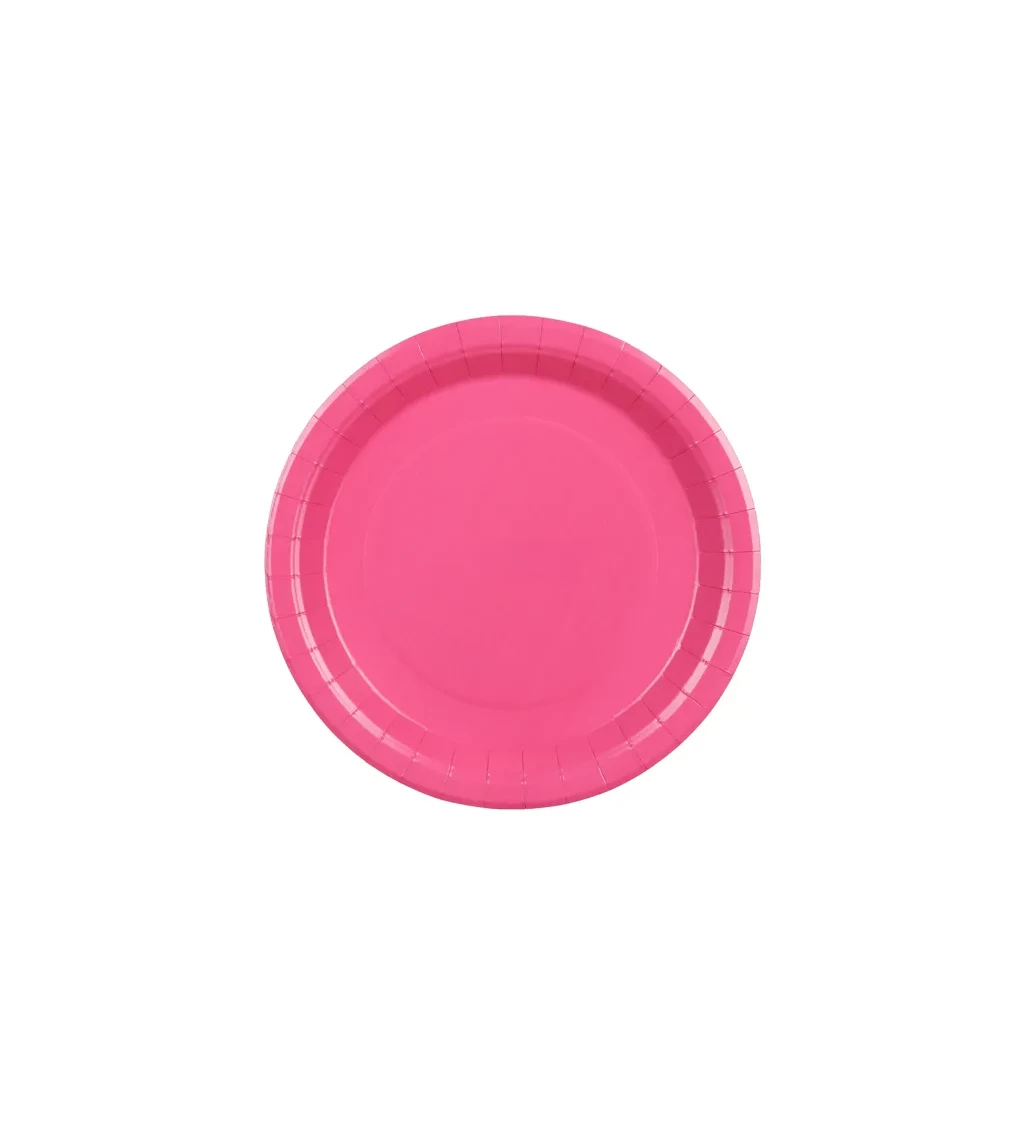 Tmavě růžové talířky 23 cm (6 ks)