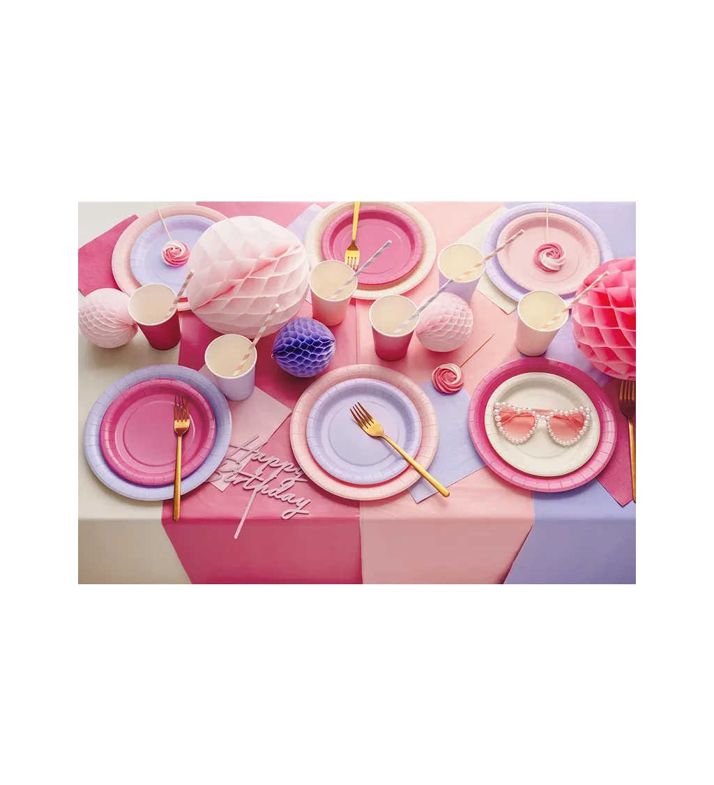 Tmavě růžové talířky 23 cm (6 ks)