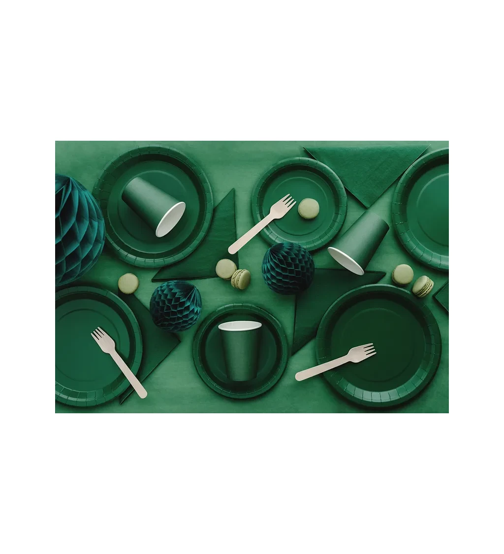 Tmavě zelené kelímky 250 ml (6 ks)