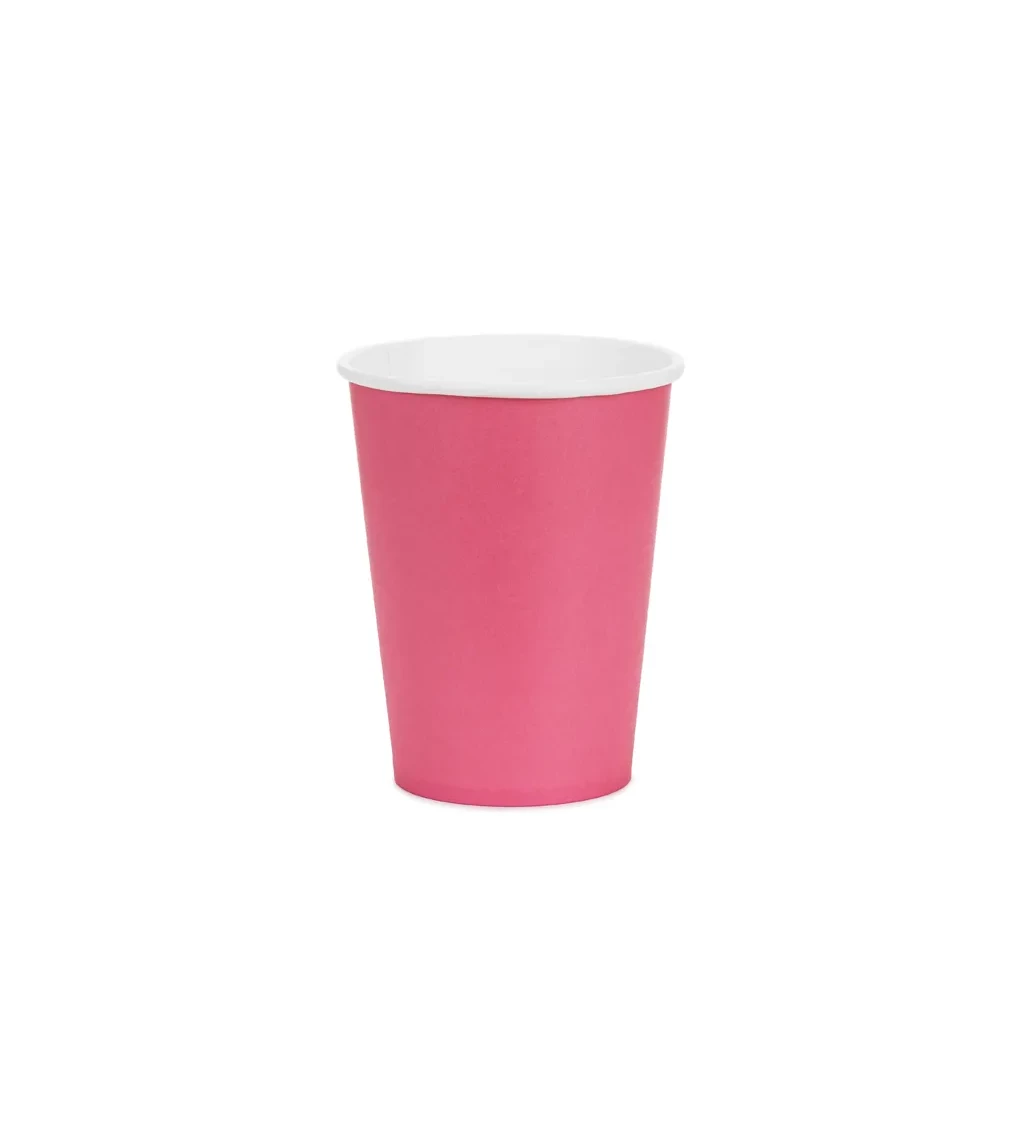 Tmavě růžové kelímky 250 ml (6 ks)