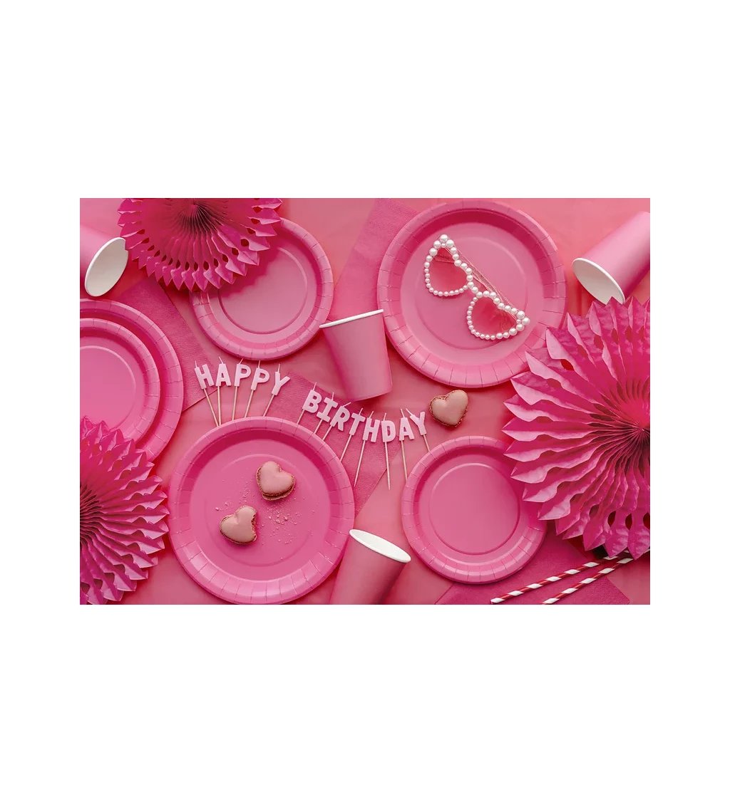 Tmavě růžové kelímky 250 ml (6 ks)