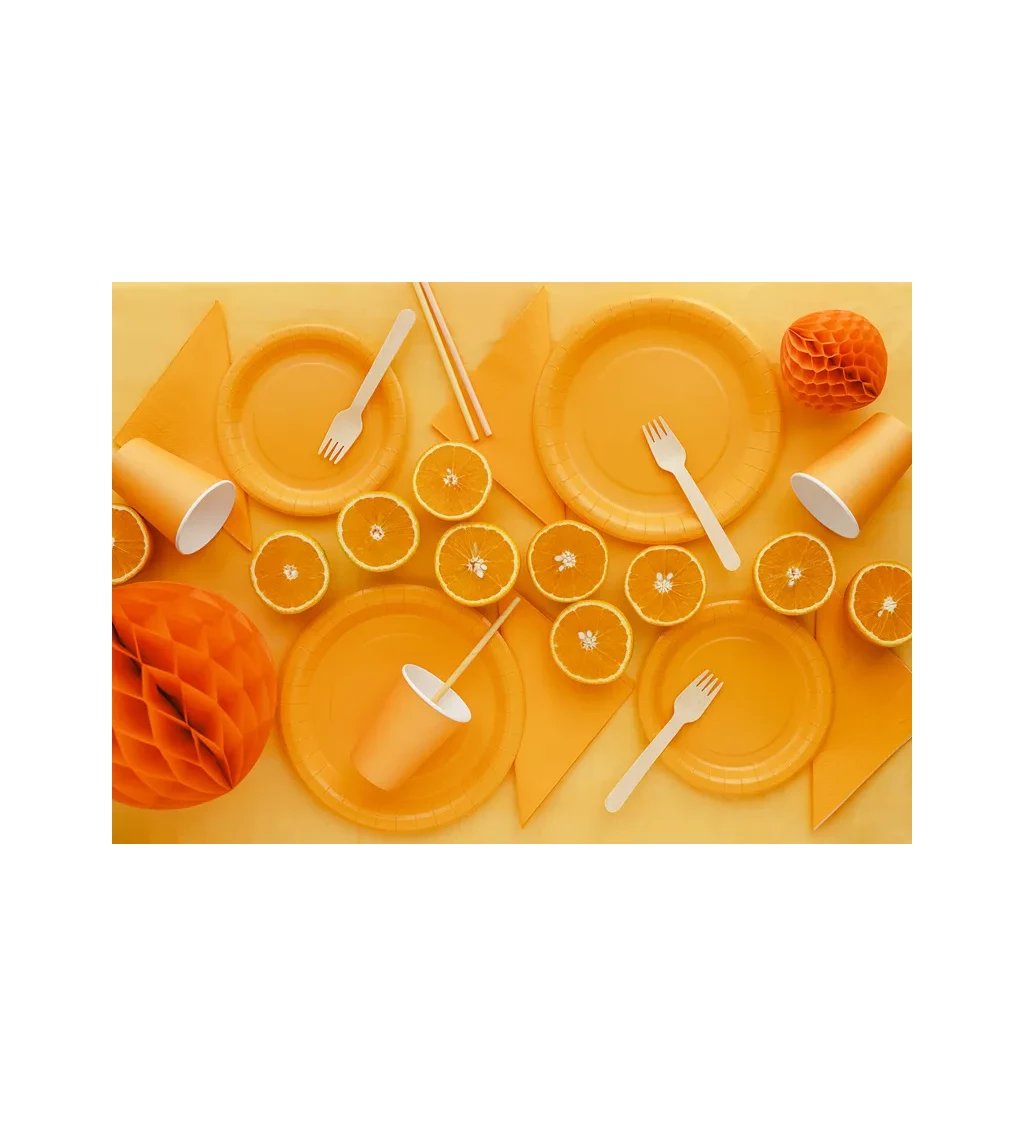 Světle oranžové kelímky 250 ml (6 ks)