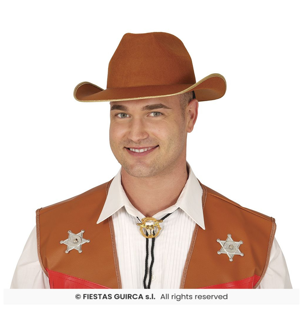 Kovbojský klobouk – hnědý