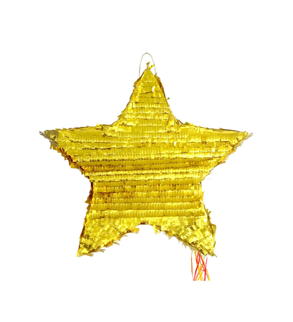 Zlatá hvězda piňata 45 cm
