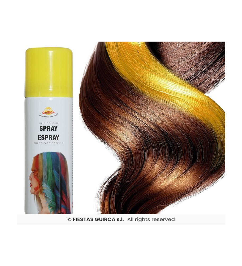 Žlutý sprej na vlasy