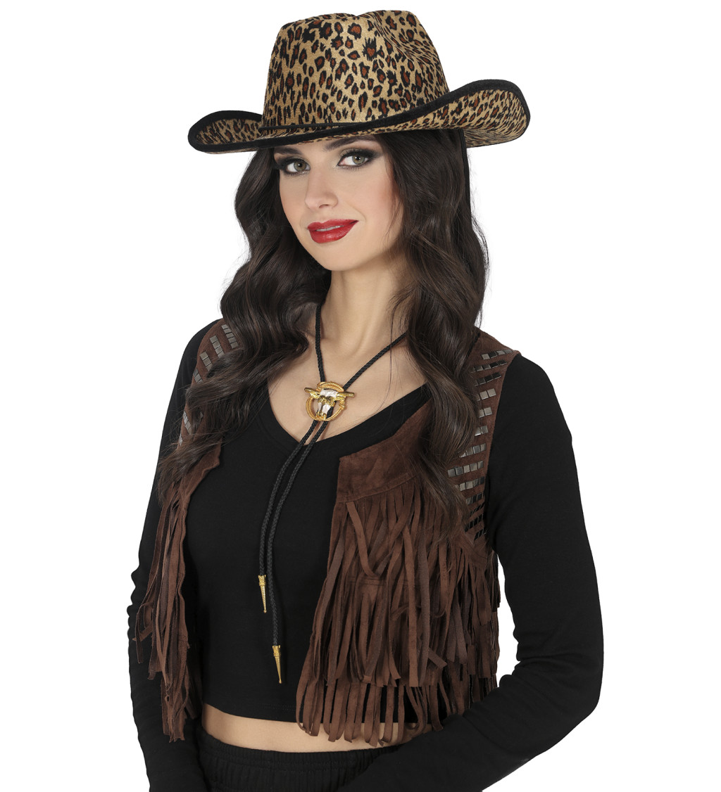 Leopardí kovbojský klobouk
