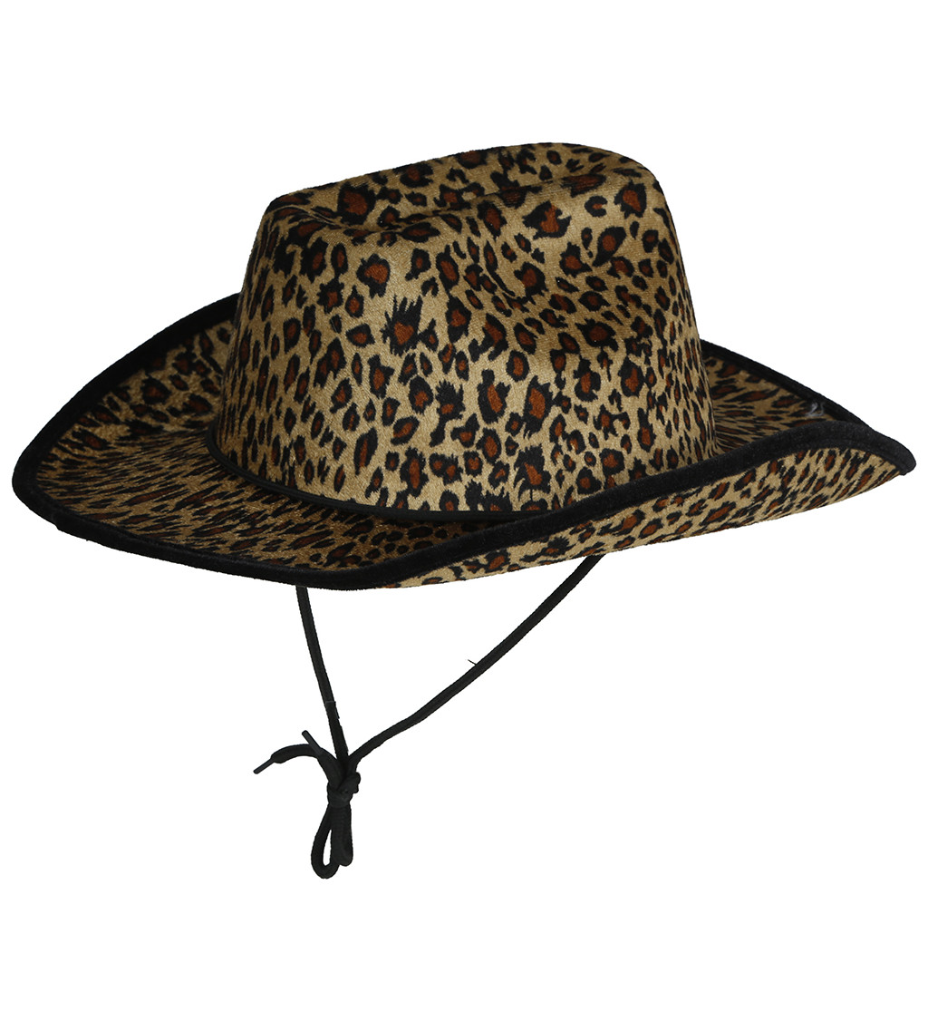 Leopardí kovbojský klobouk