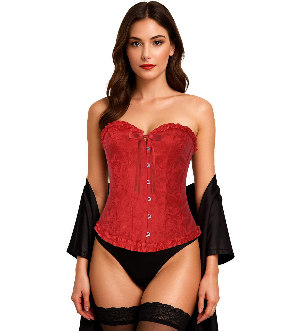Červený korzet s krajkou