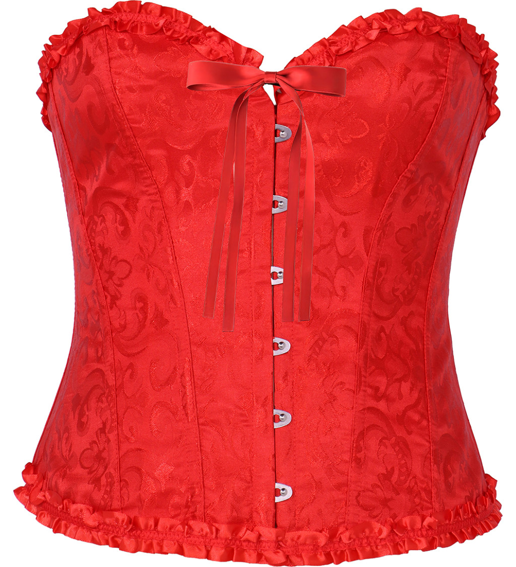 Červený korzet s krajkou