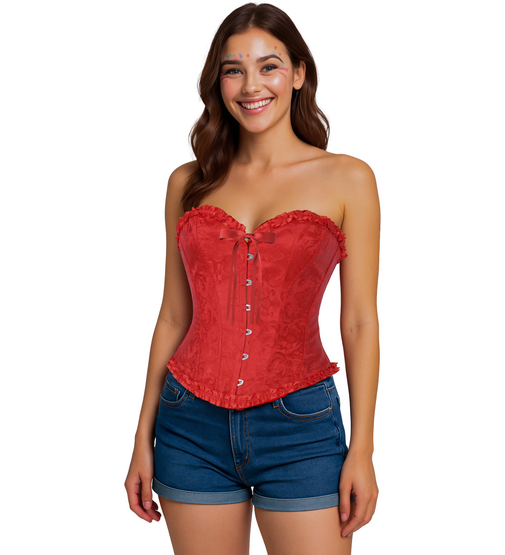 Červený korzet s krajkou