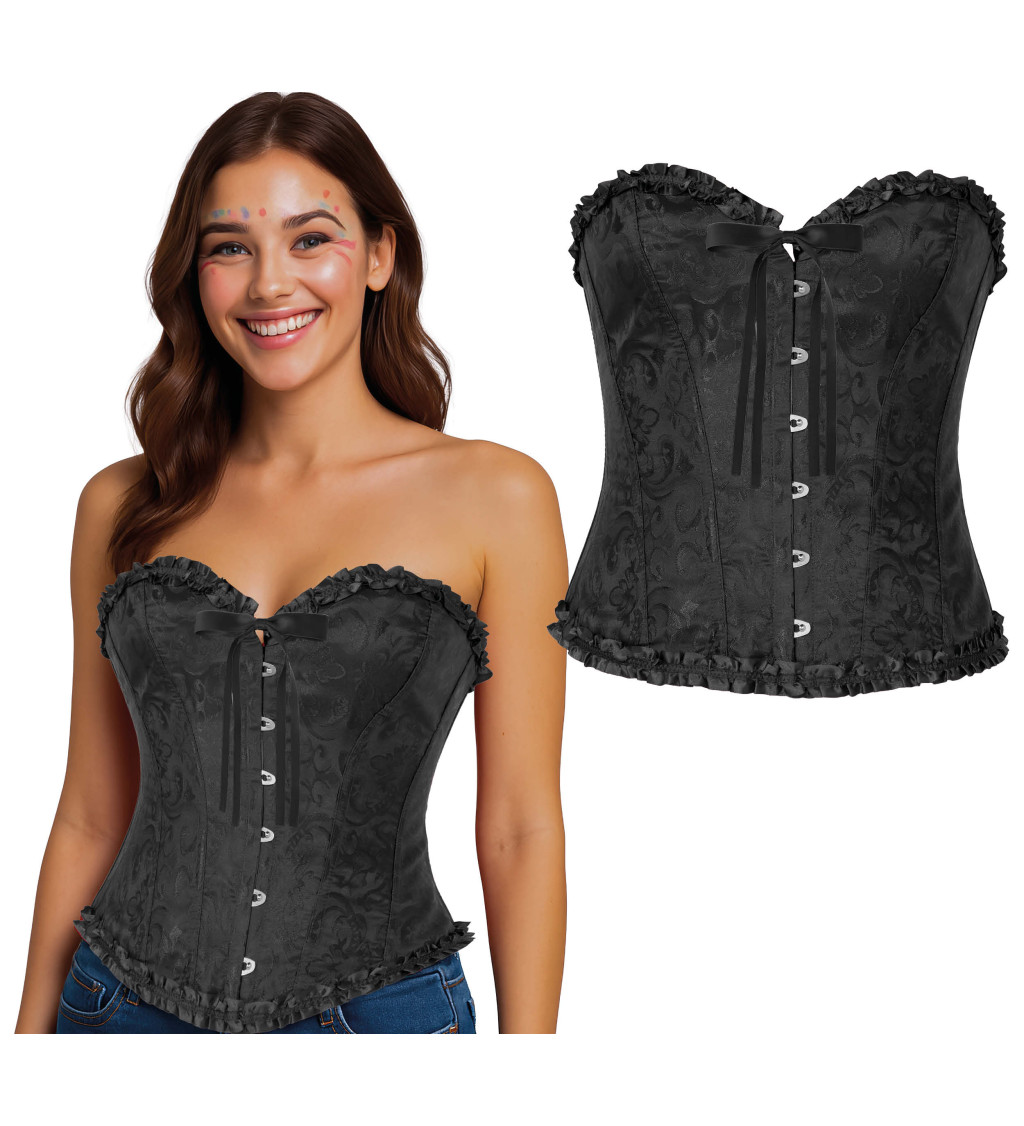Černý korzet s krajkou