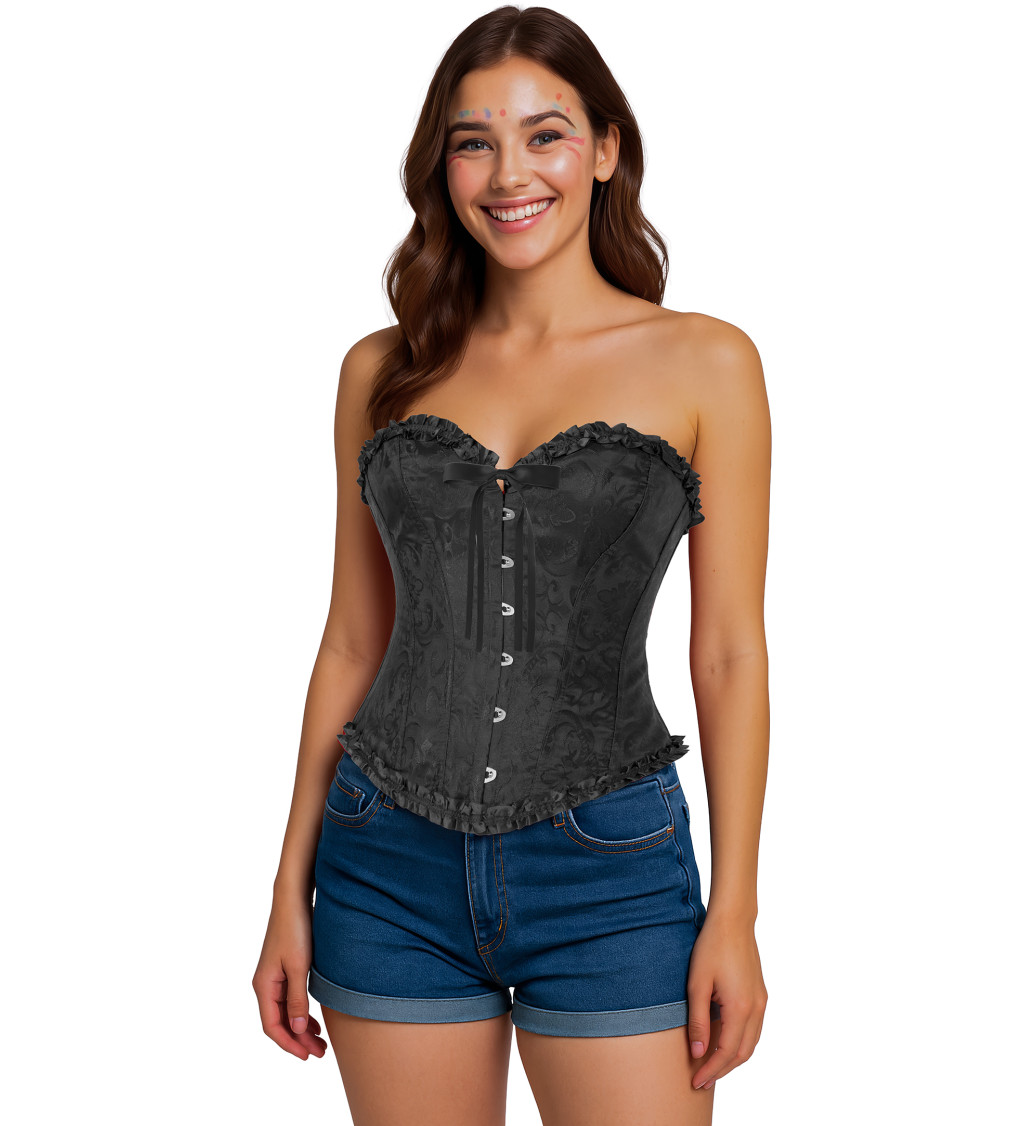 Černý korzet s krajkou