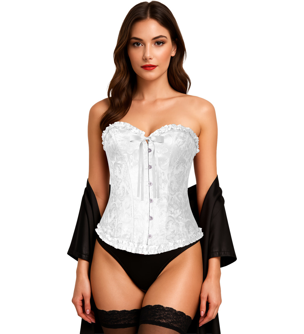 Bílý korzet s krajkou