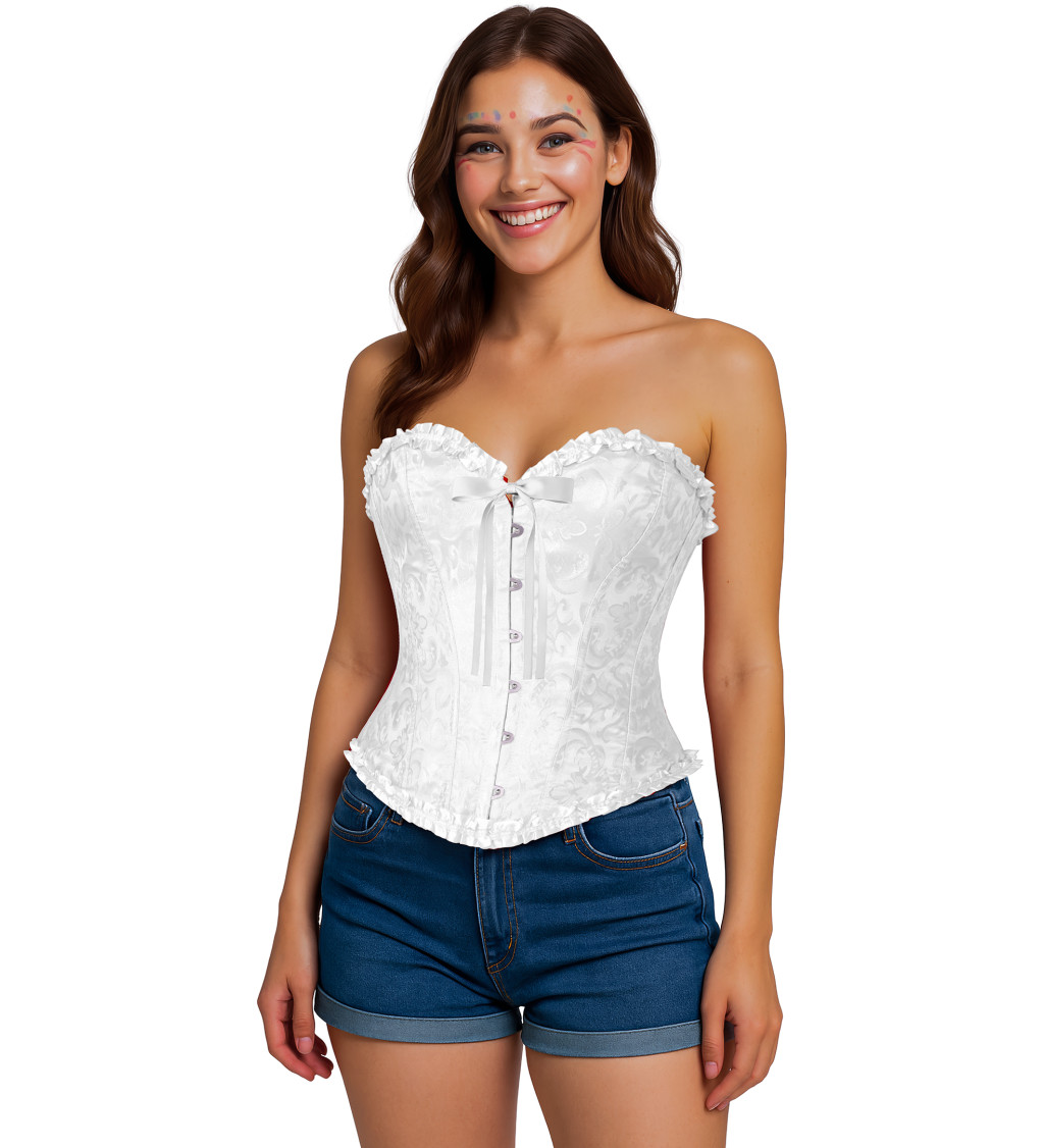 Bílý korzet s krajkou
