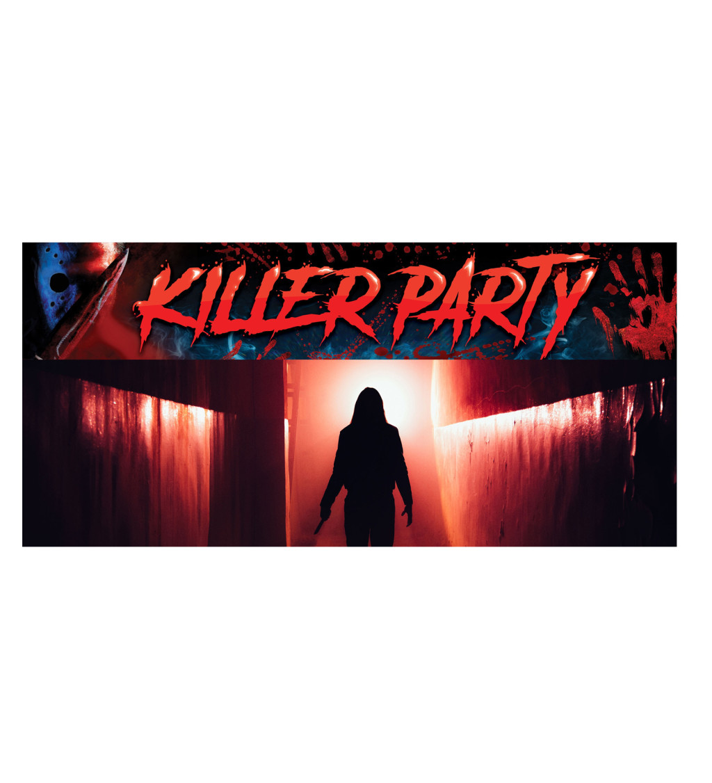 Banner Killer Party Halloween dekorace