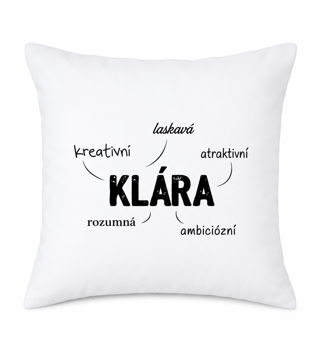 Polštář s potiskem Klára