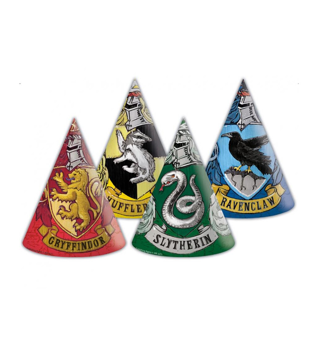 Papírové čepice Harry Potter – Bradavické koleje