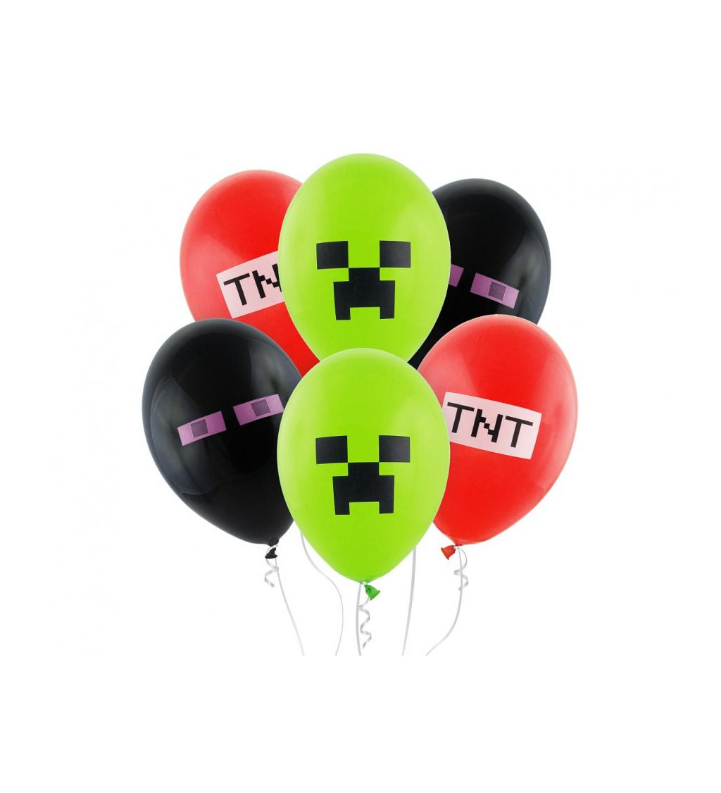 Minecraft TNT balónky – latexová sada 6 ks