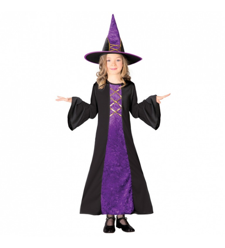 Dívčí kostým Čarodějka - fialová