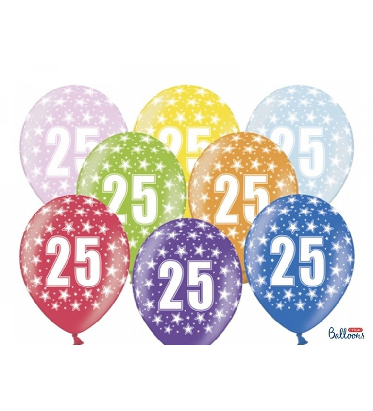 Latexové balónky číslo 25 - 6 ks