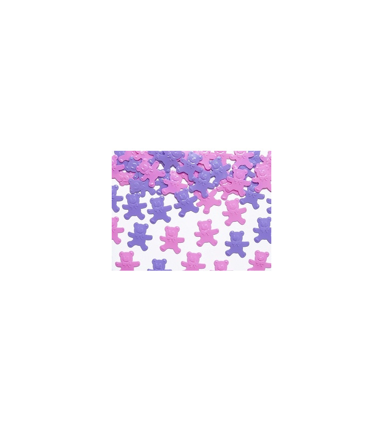 Konfety - Růžoví a fialoví medvídci