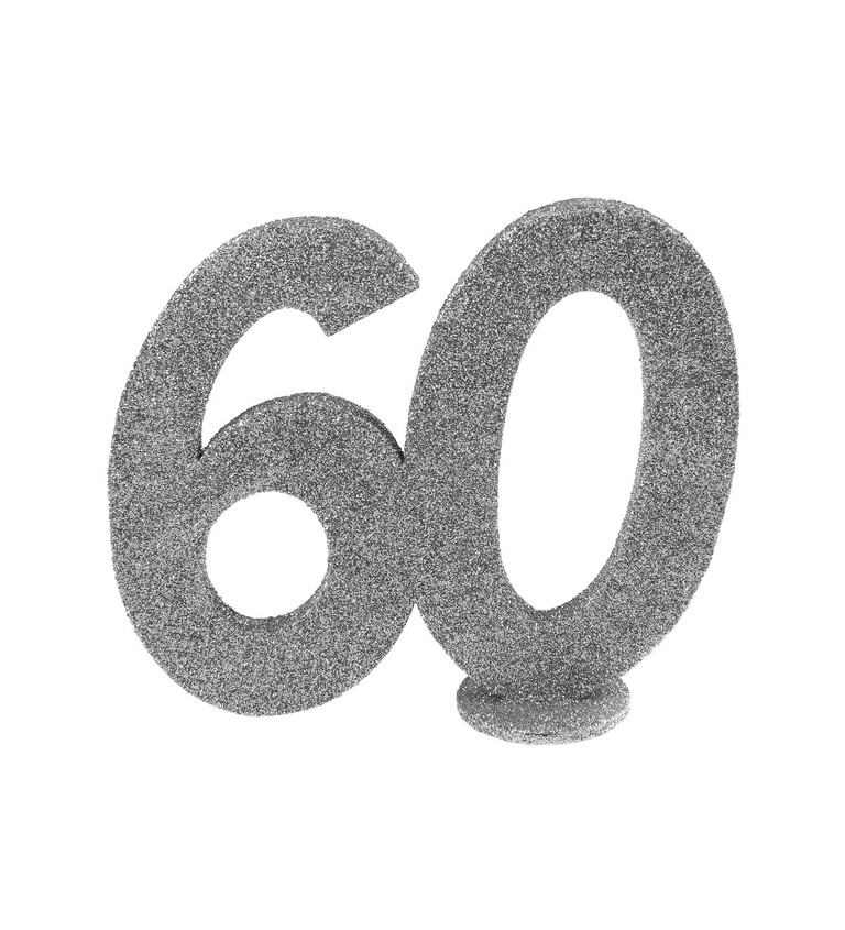 Číslo 60 - stříbrná dekorace
